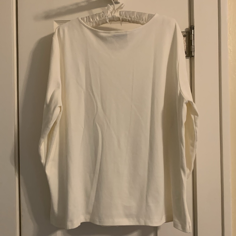 Charming Ivory Lace Crochet Front Women's Top - Picture 2 of 11